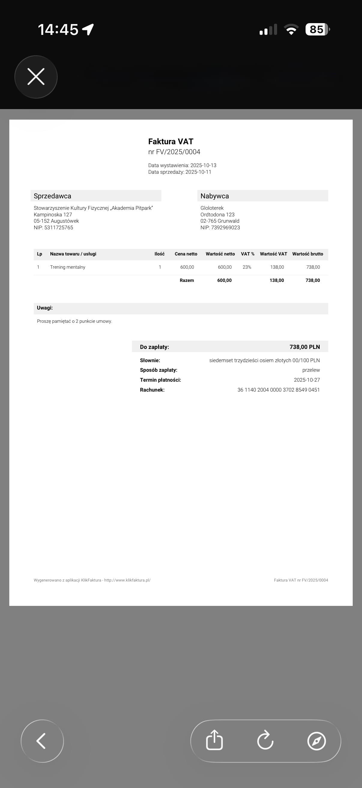 KlikFaktura - aplikacja mobilna